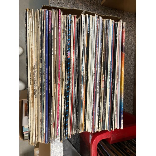 359 - 4 boxes of LP's inc. Led Zeppelin II, The Beatles, ACDC, Bob Dylan, Adam Ant etc.