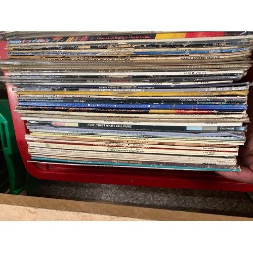 359 - 4 boxes of LP's inc. Led Zeppelin II, The Beatles, ACDC, Bob Dylan, Adam Ant etc.