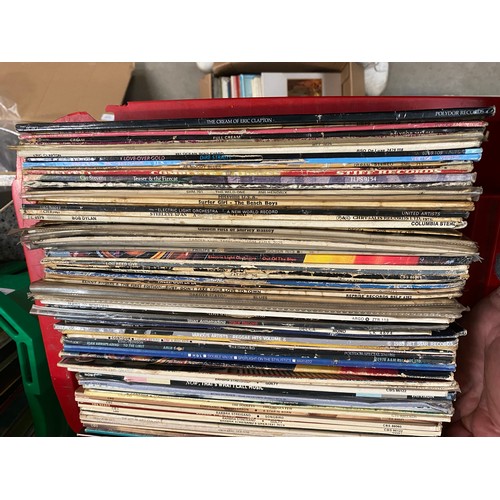 359 - 4 boxes of LP's inc. Led Zeppelin II, The Beatles, ACDC, Bob Dylan, Adam Ant etc.