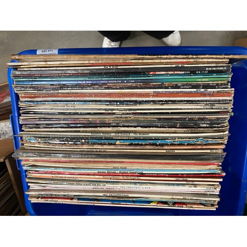 359 - 4 boxes of LP's inc. Led Zeppelin II, The Beatles, ACDC, Bob Dylan, Adam Ant etc.