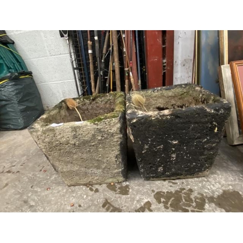 123 - Pair of stone effect planters 38H 33W 33D