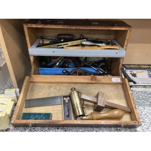 447 - Cabinet makers tool box & tools