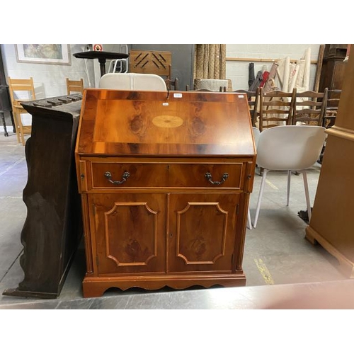 82 - Yew wood bureau with one key 101H 80W 47D