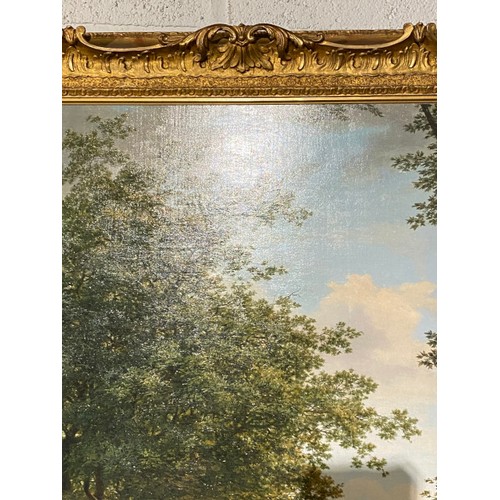 36 - Gilt framed oil on canvas attributed to HENDRIK JOZEF FRANCISCUS VAN DER POORTEN (Belgian 1789-1874)... 