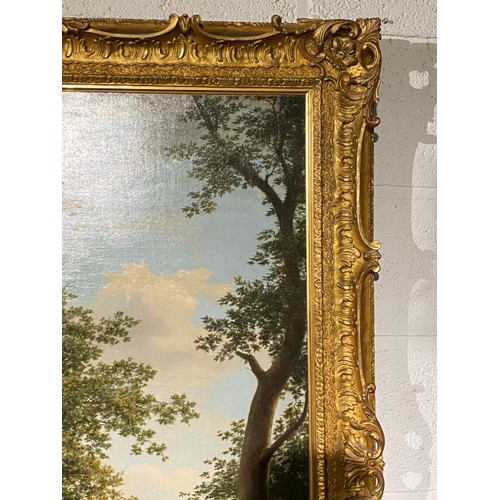 36 - Gilt framed oil on canvas attributed to HENDRIK JOZEF FRANCISCUS VAN DER POORTEN (Belgian 1789-1874)... 