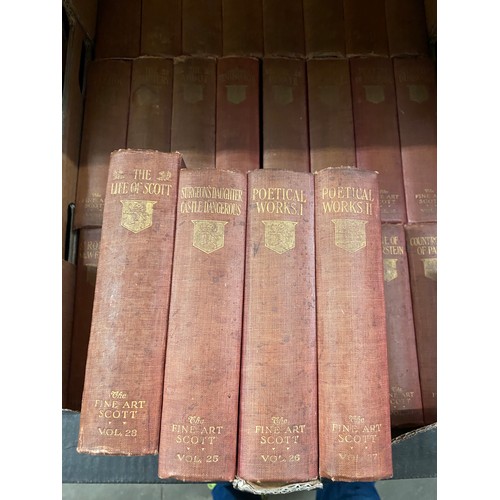 426 - 5 boxes of antiquarian & collectable books Inc. 28 Volumes Fine Art Scott,  bound, volume 1855 Illus... 