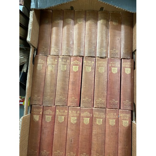 426 - 5 boxes of antiquarian & collectable books Inc. 28 Volumes Fine Art Scott,  bound, volume 1855 Illus... 