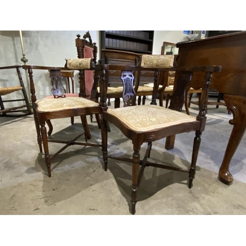 103 - Pair of mahogany corner chairs 62W