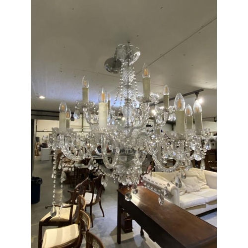 105 - Contemporary glass chandelier 100cm drop