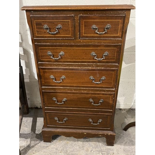 115 - Mahogany 2 over 4 chest of drawers 83H 47W 39D