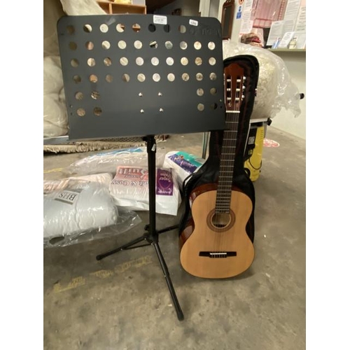 187 - Hohner Model No: HC06, Serial No: W11509 guitar with Ritter guitar bag & music stand