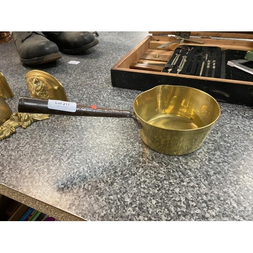 217 - Victorian brass milk pan