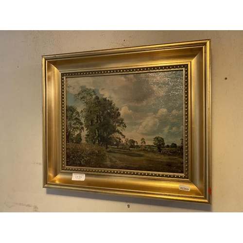 232 - Gilt framed John Constable oleograph of Stoke by Nayland 45cm x 38cm