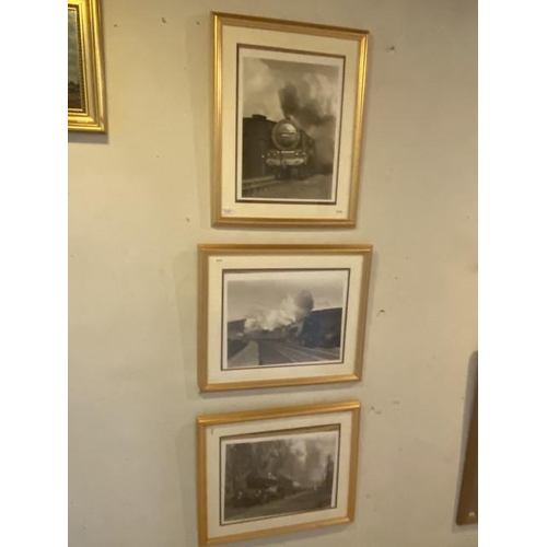 233 - 3 gilt framed railway prints 50 x 60cm