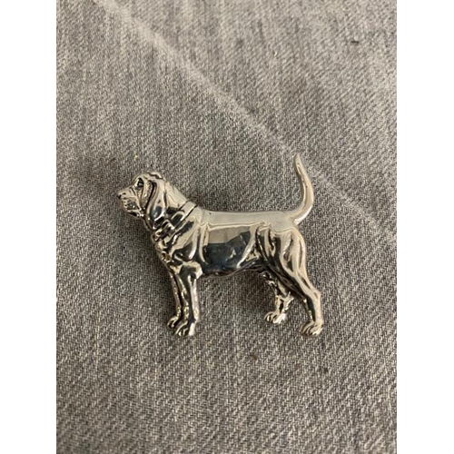 275 - Silver dog brooch