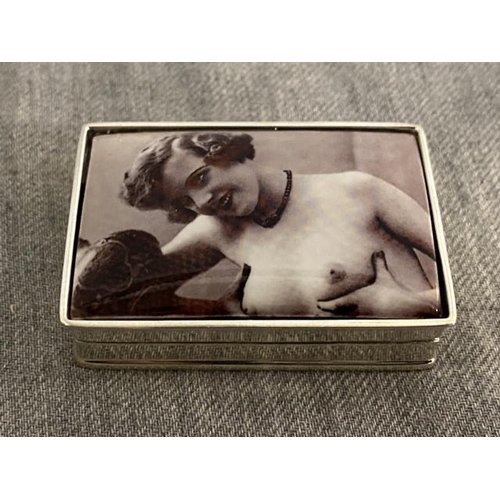 294 - Silver erotic pill box