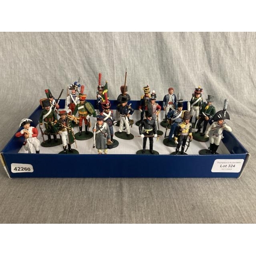 324 - 20 Del Prado figurines including Conscript 82nd Regiment French Line Infantry 1814 and Officer, Gard... 