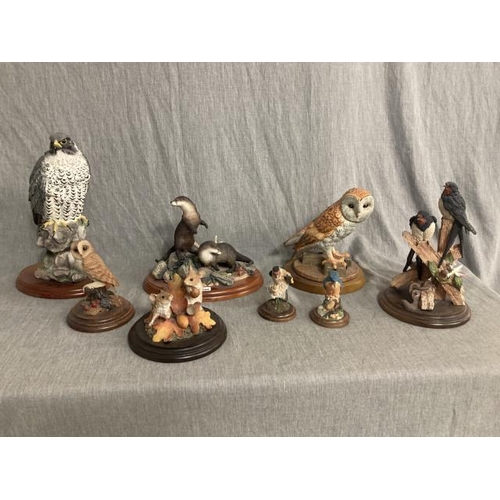 330 - Border Fine Arts Peregrine A0657, Country Artists Early Visitors G700, Country Artists Barn Owl - Br... 