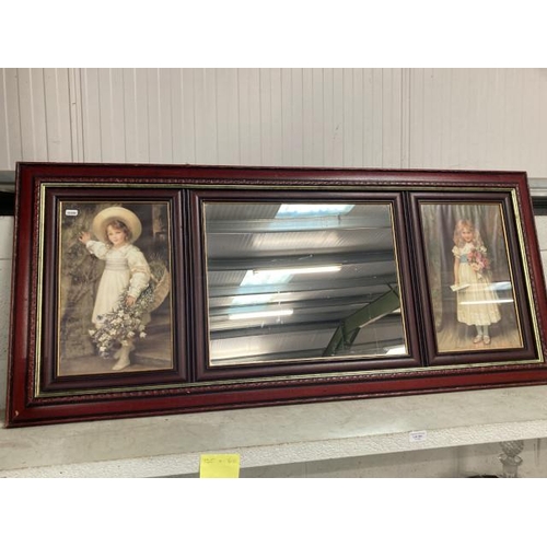 344 - Mahogany framed picture mirror 135cm x 60cm