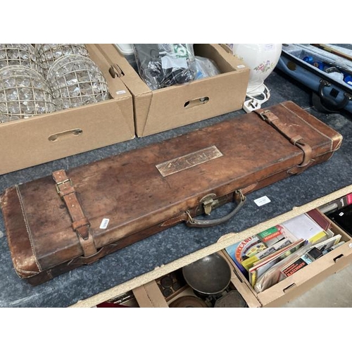 355 - Leather gun case 9H 83W 21D