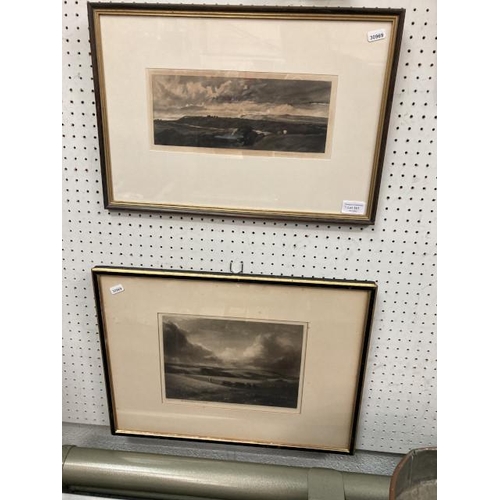 361 - 2 framed black and white etchings 