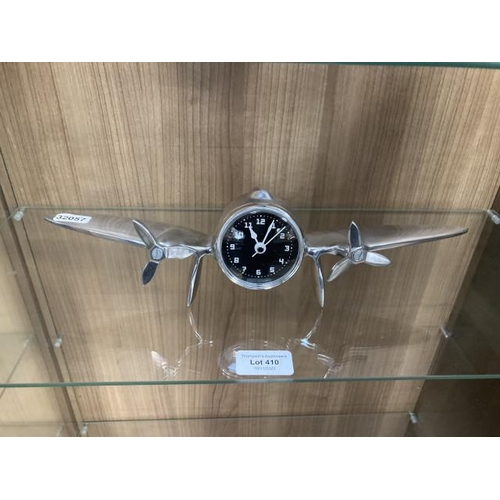 410 - Aluminium aeroplane mantle clock