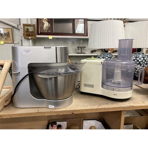 418 - Kenwood KM265 compact stand mixer and a Braun 4259 food processor