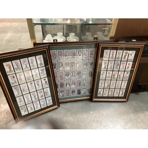 439 - 2 framed collection of Churchman's cigarette cards with golf theme and 1 framed collection of Player... 