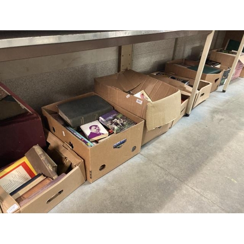 450 - 9 boxes of books including sports, nature, fiction, wine, etc