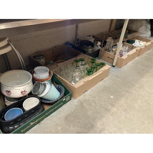 451 - Boxes of planters, glassware, oriental ware, kitchenalia, table wares etc.