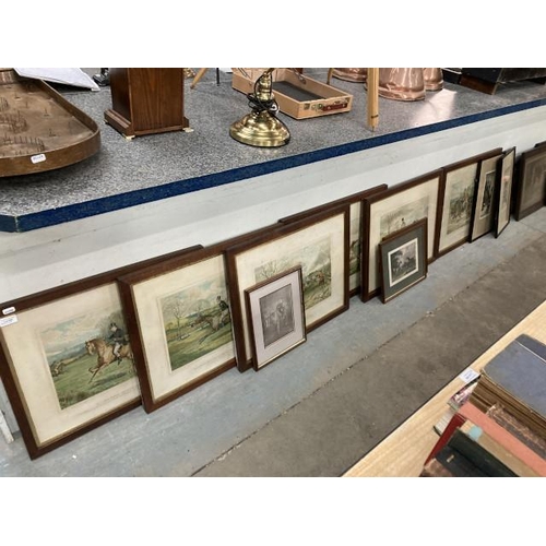 484 - Quantity of framed pictures and prints including hunting scenes