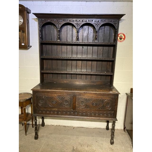 95 - Jacobean style oak dresser 207H 137W 46D