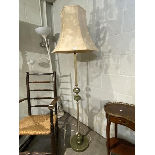 99 - Good quality brass and porcelain standard lamp 170H