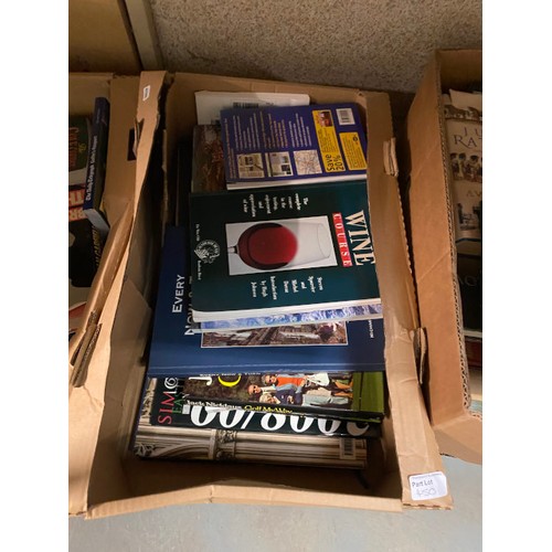 450 - 9 boxes of books including sports, nature, fiction, wine, etc