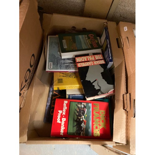 450 - 9 boxes of books including sports, nature, fiction, wine, etc