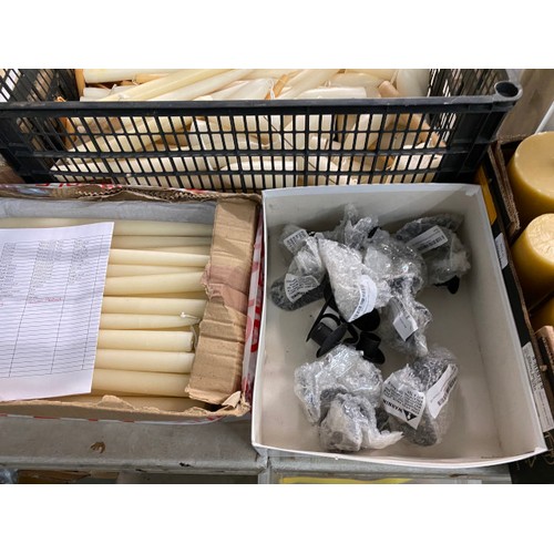 388 - 8 boxes of assorted bees wax candles etc