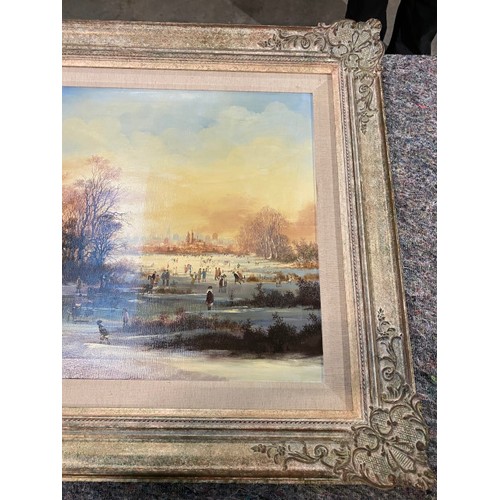 113 - Original “Braaq” oil on canvas, signed braaq ANN’ to lower left. A rare example showing the artist a... 