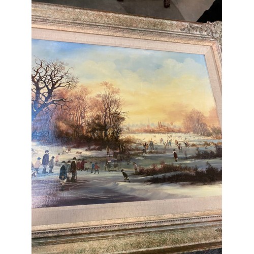 113 - Original “Braaq” oil on canvas, signed braaq ANN’ to lower left. A rare example showing the artist a... 