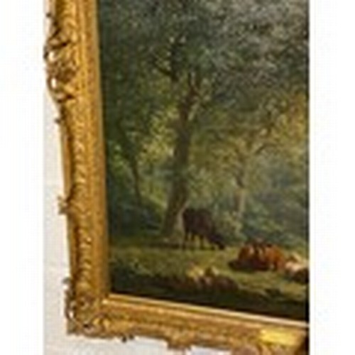 112 - Gilt framed oil on canvas attributed to HENDRIK JOZEF FRANCISCUS VAN DER POORTEN (Belgian 1789-1874)... 