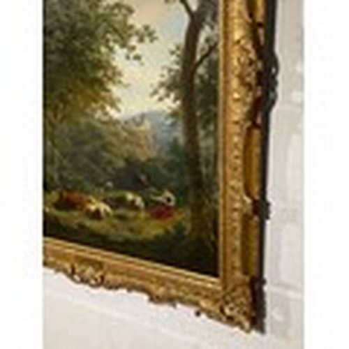 112 - Gilt framed oil on canvas attributed to HENDRIK JOZEF FRANCISCUS VAN DER POORTEN (Belgian 1789-1874)... 