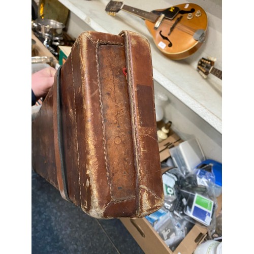 355 - Leather gun case 9H 83W 21D