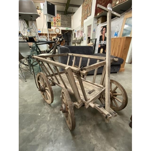 101 - Vintage wood cart wagon 60H 52W 90D