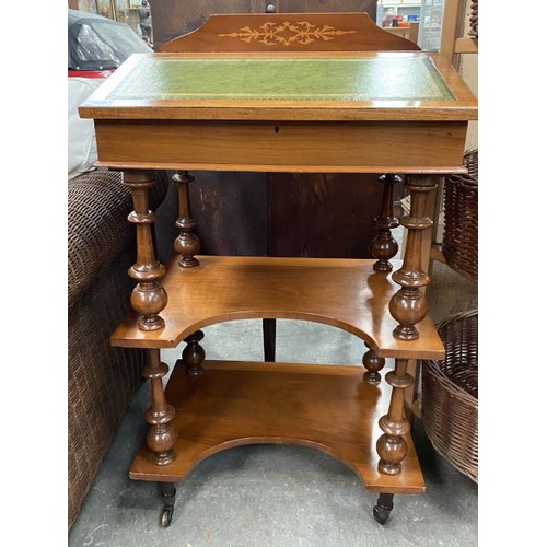 125 - Mahogany inlaid bureau 96H 56W 40D