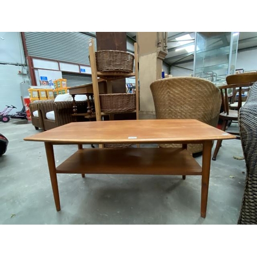 127 - Mid century teak coffee table 48H 100W 56D