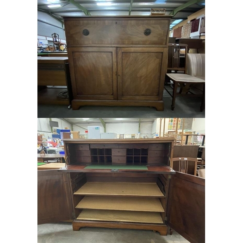 13 - Victorian mahogany secretaire with 1 key 122H 125W 57D