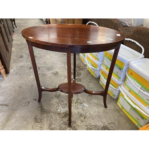 159 - Mahogany oval side table 76H 70W 45D