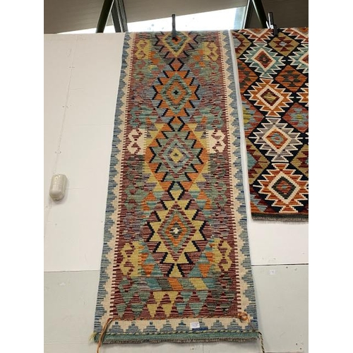 185 - Chobi Kilim runner 211cm x 66cm