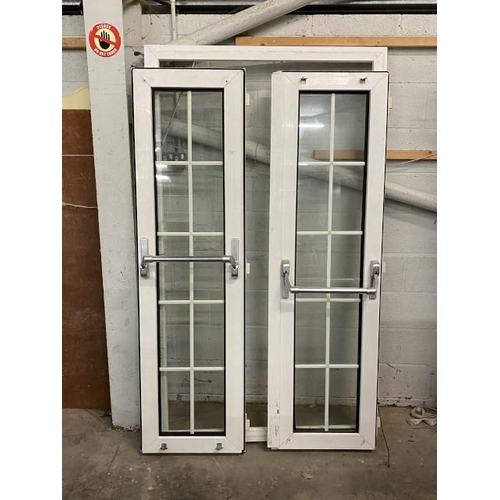 2 - White UPVC double fire door (frame size 207H 122W)