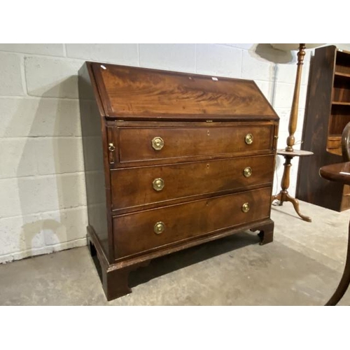 21 - George lll mahogany bureau 114H 114W 55D