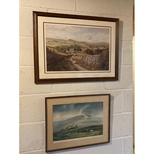 236 - Framed pencil signed Keith Melling print of Ribblesdale 56x75cm & framed pencil signed Sam Chadwick ... 